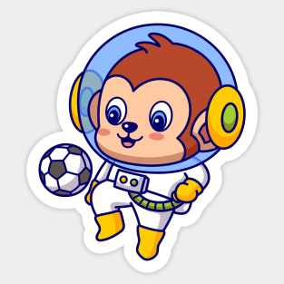 Soccer Monkey Astronaut Sticker